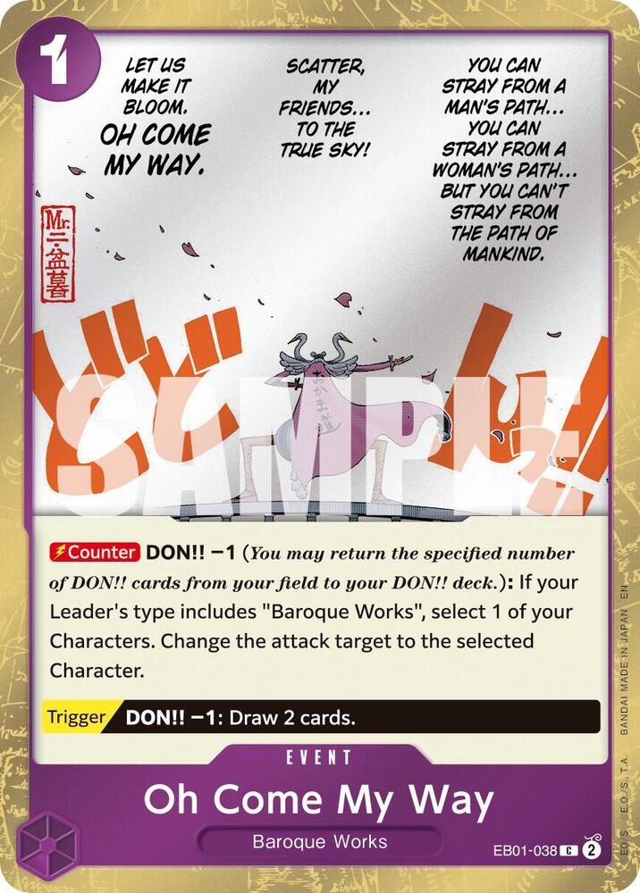 Oh Come My Way (Pirate Foil) EB01-038_p1 One Piece TCG