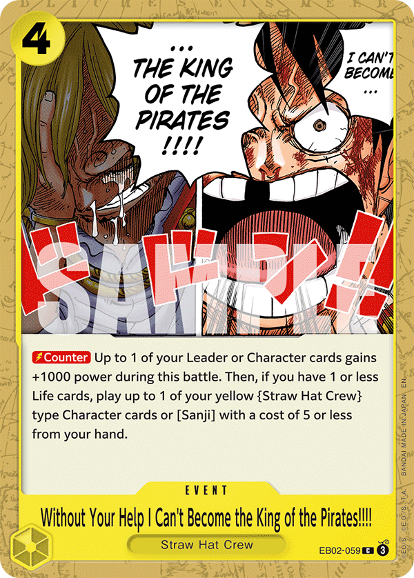 Without Your Help I Can't Become the King of the Pirates!!!! EB02-059 One Piece TCG