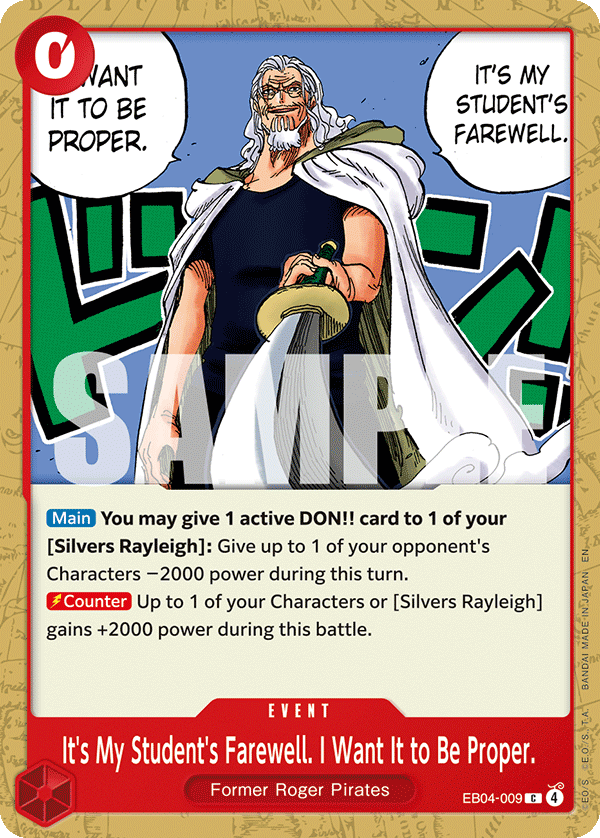 It's My Student's Farewell. I Want It to Be Proper. EB04-009 One Piece TCG