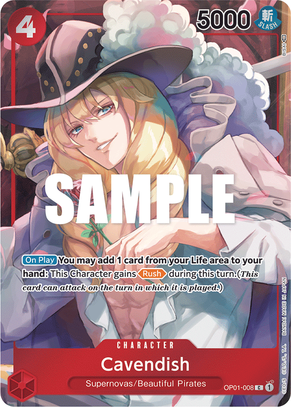 Cavendish (Box Topper) OP01-008_p1 One Piece TCG