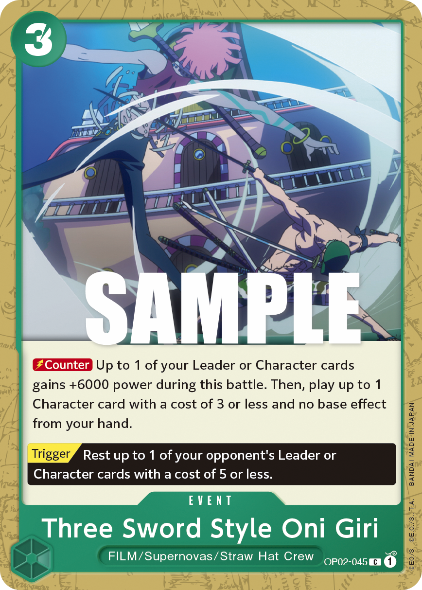 Three Sword Style Oni Giri OP02-045 One Piece TCG