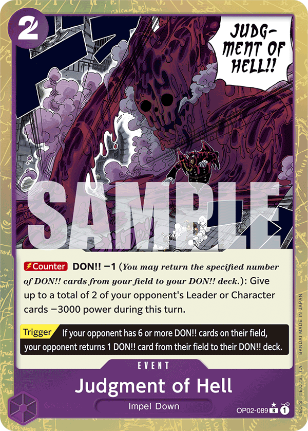Judgment of Hell (Textured Foil) OP02-089_p3 One Piece TCG