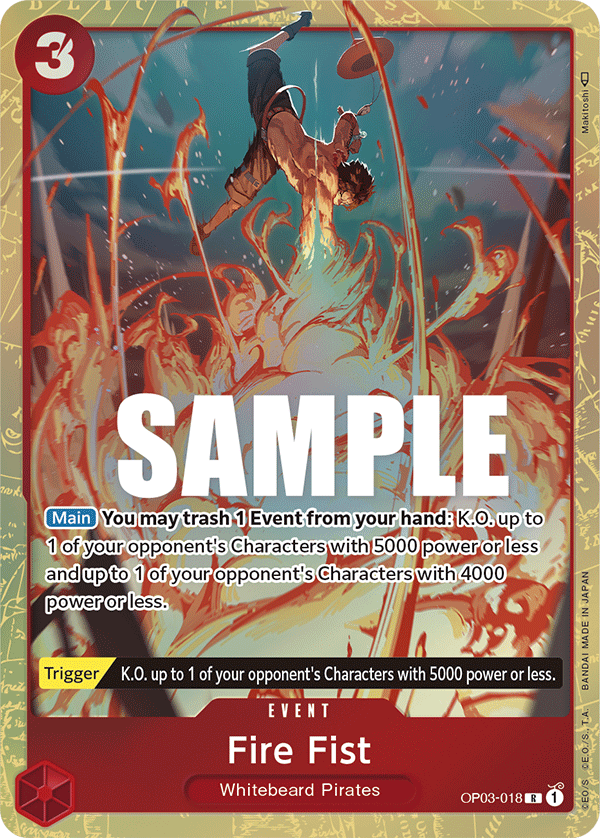Fire Fist (Alternate Art) OP03-018_p1 One Piece TCG