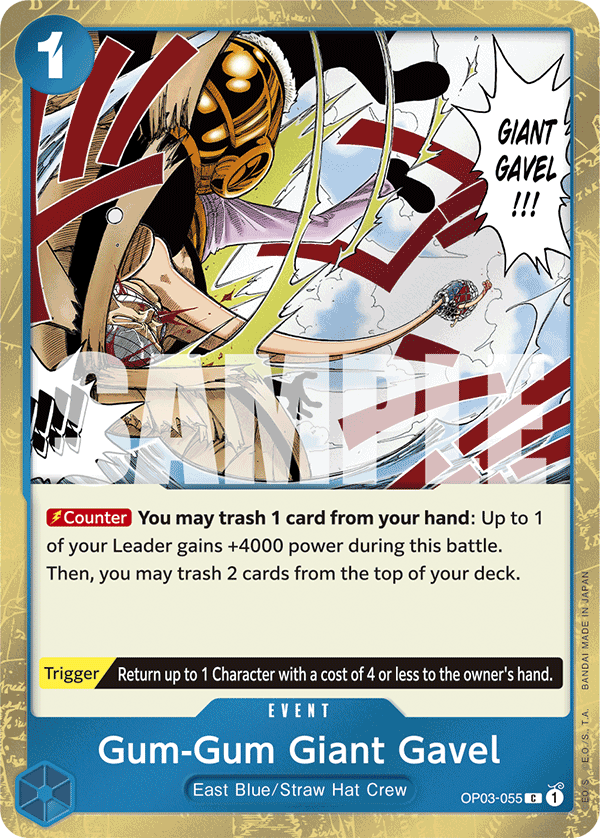 Gum-Gum Giant Gavel (Jolly Roger Foil) OP03-055_p2 One Piece TCG
