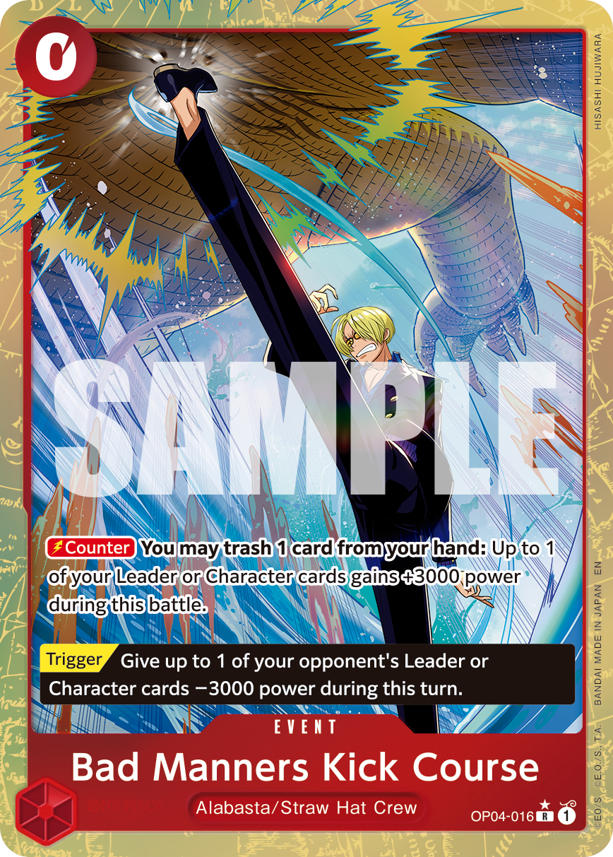 Bad Manners Kick Course (Alternate Art) OP04-016_P1 One Piece TCG