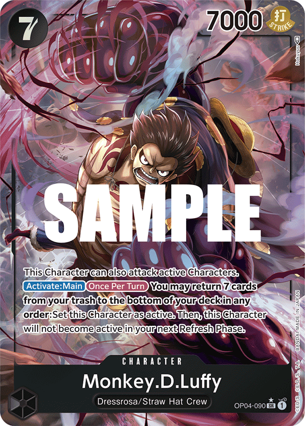 Monkey.D.Luffy (090) (Alternate Art) OP04-090_p1 One Piece TCG