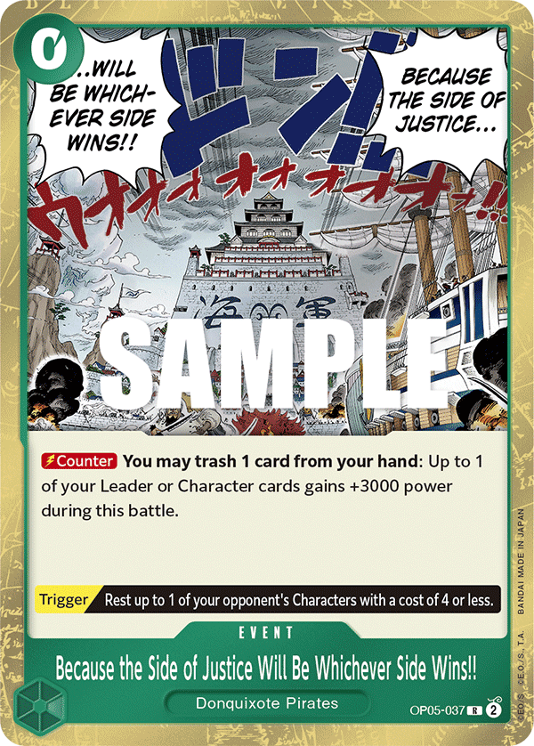 Because the Side of Justice Will Be Whichever Side Wins!! OP05-037 One Piece TCG