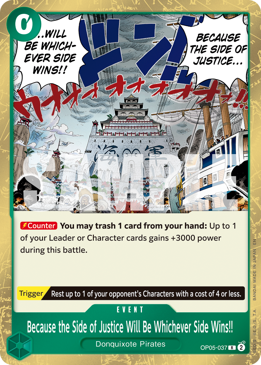 Because the Side of Justice Will Be Whichever Side Wins!! (Reprint) OP05-037_r1 One Piece TCG