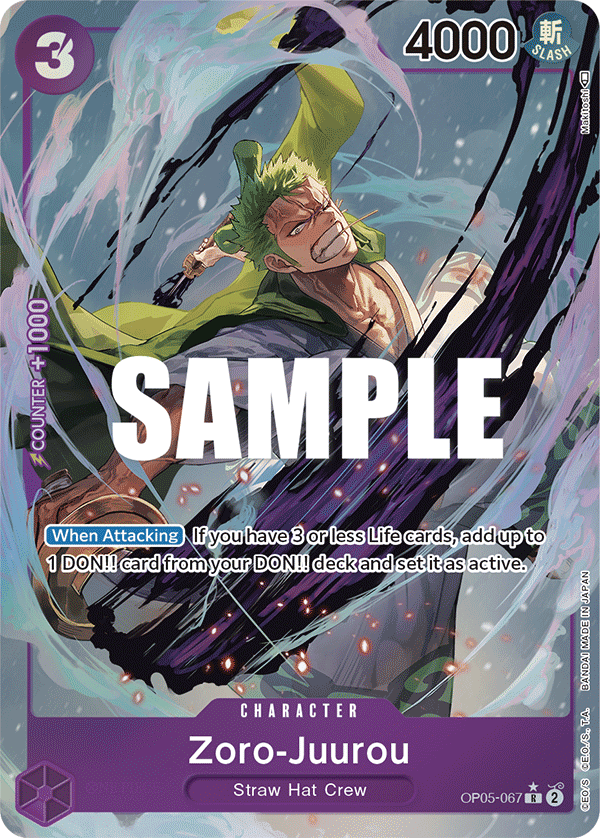 Zoro-Juurou (Alternate Art) OP05-067_p1 One Piece TCG
