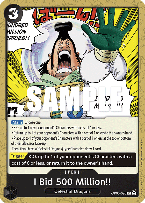 I Bid 500 Million!! OP05-096 One Piece TCG