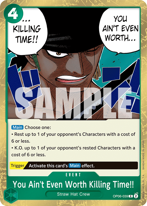 You Ain't Even Worth Killing Time!! OP06-039 One Piece TCG