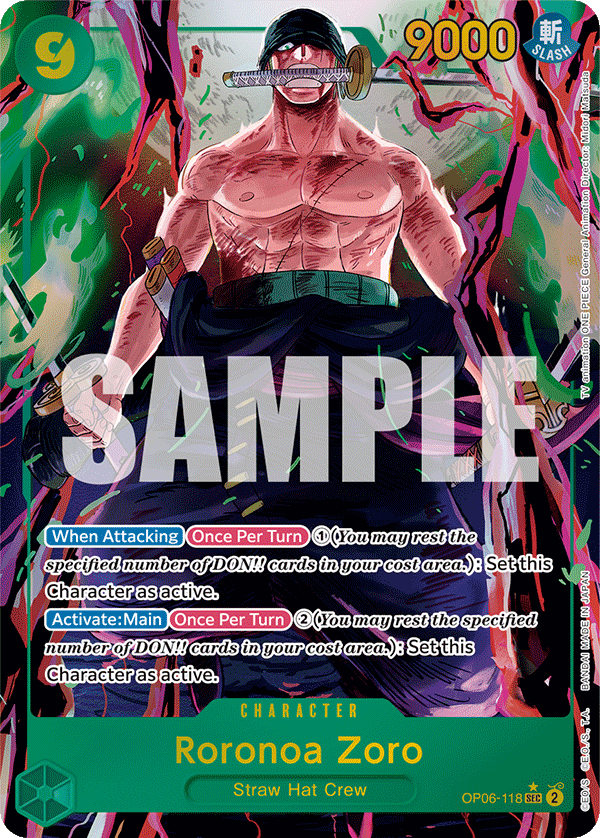 Roronoa Zoro (Alternate Art) OP06-118_p1 One Piece TCG