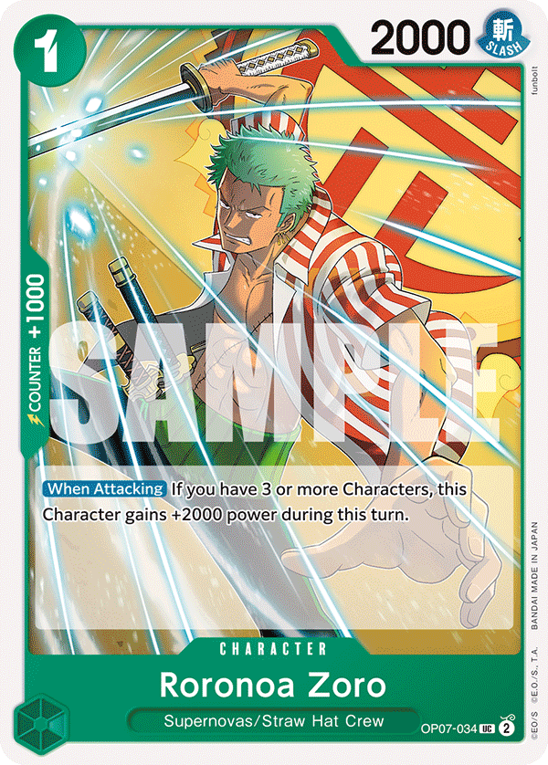 Roronoa Zoro (034) OP07-034 One Piece TCG