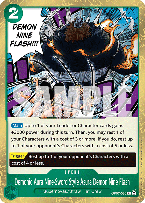 Demonic Aura Nine-Sword Style Asura Demon Nine Flash OP07-036 One Piece TCG