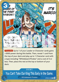 You Can't Take Our King This Early in the Game. OP08-054 One Piece TCG
