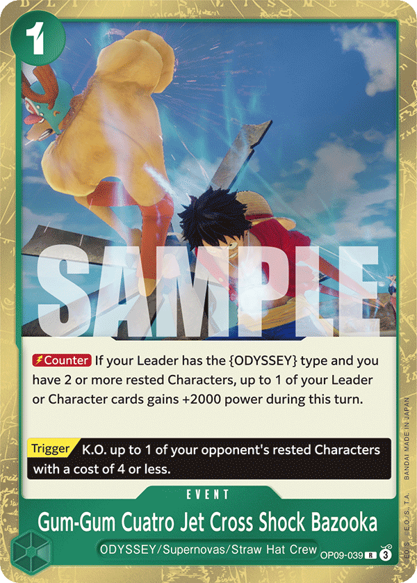 Gum-Gum Cuatro Jet Cross Shock Bazooka OP09-039 One Piece TCG