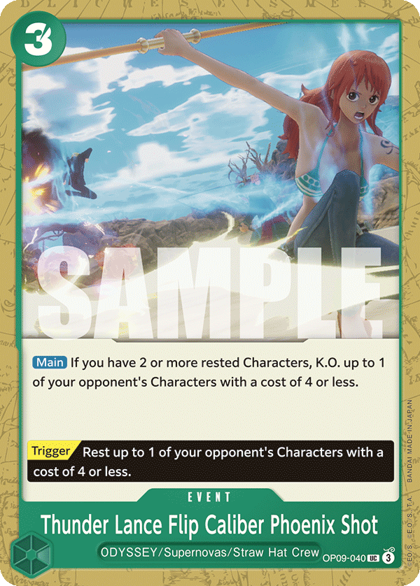 Thunder Lance Flip Caliber Phoenix Shot OP09-040 One Piece TCG