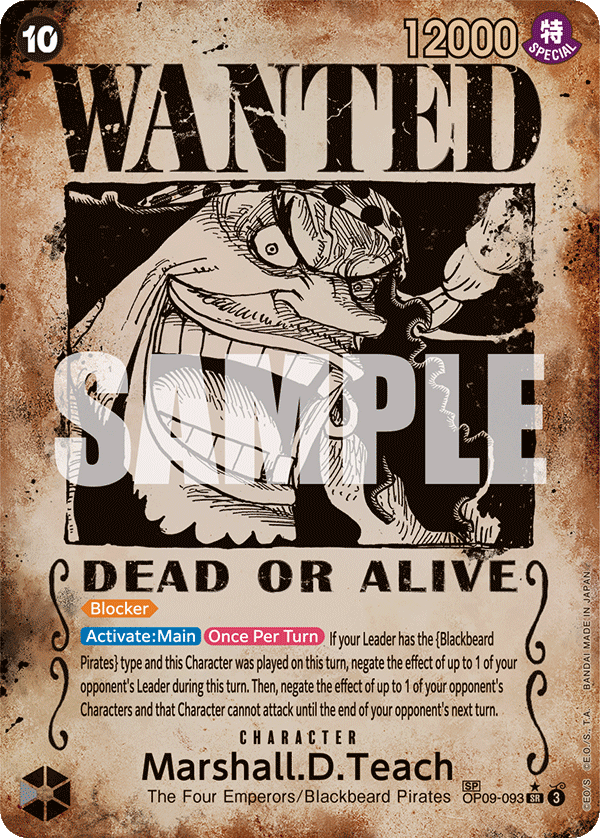 Marshall.D.Teach (093) (Wanted Poster) OP09-093_p3 One Piece TCG
