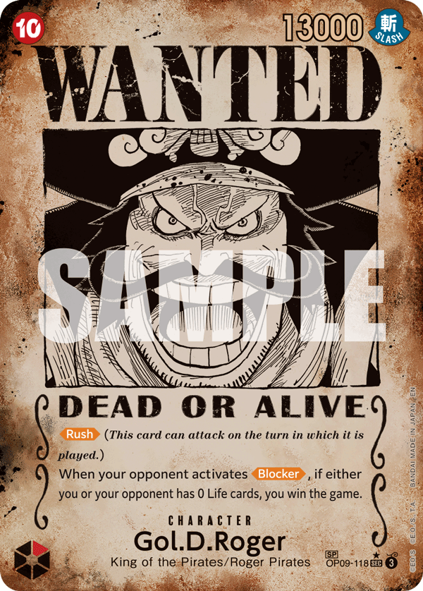 Gol.D.Roger - OP09-118 (SP) (Wanted Poster) OP09-118_p3 One Piece TCG