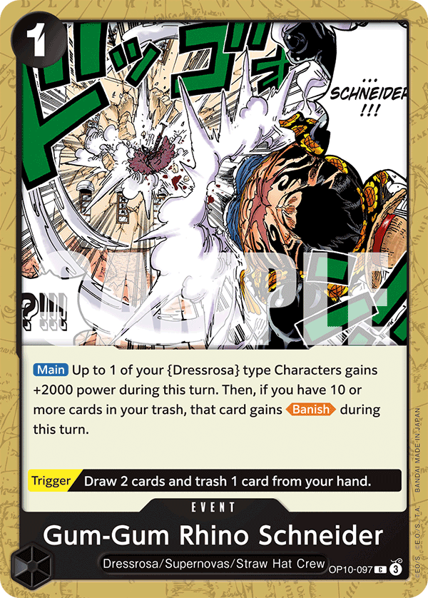 Gum-Gum Rhino Schneider OP10-097 One Piece TCG
