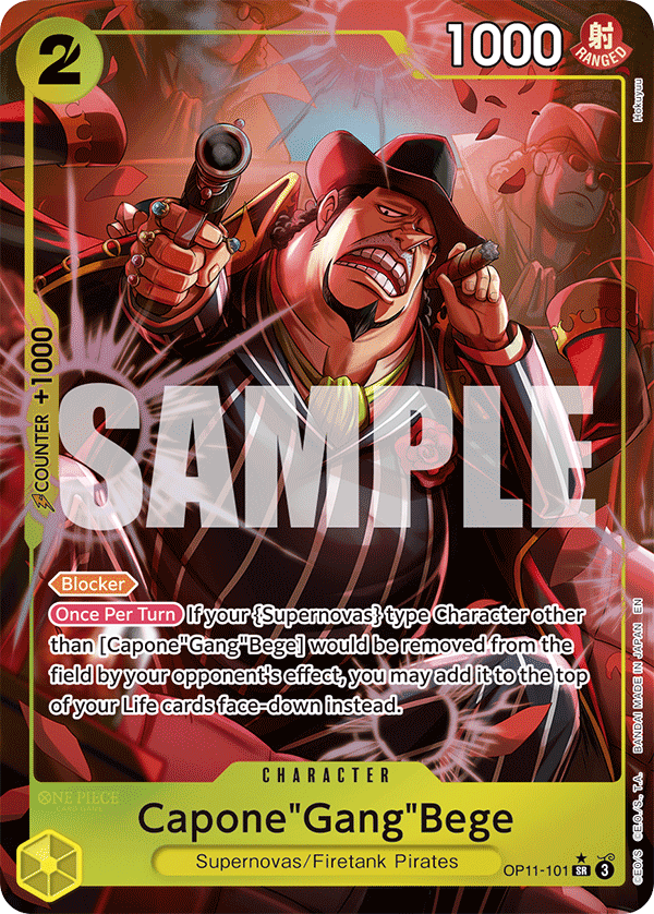 Capone"Gang"Bege (101) (Alternate Art) OP11-101_p1 One Piece TCG