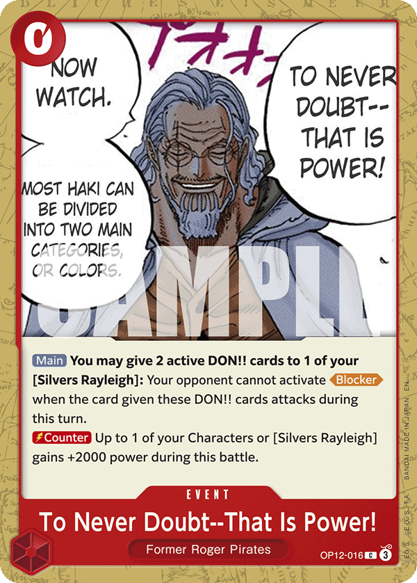 To Never Doubt--That Is Power! OP12-016 One Piece TCG