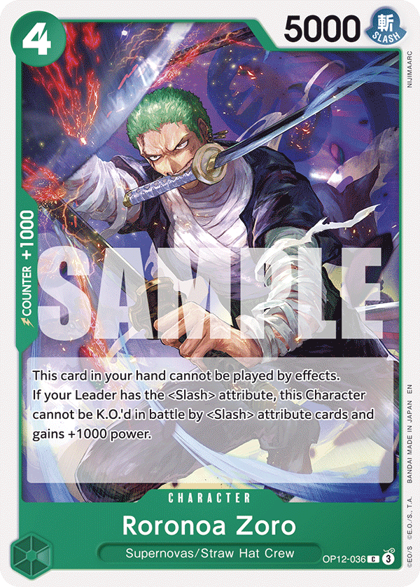Roronoa Zoro (036) OP12-036 One Piece TCG