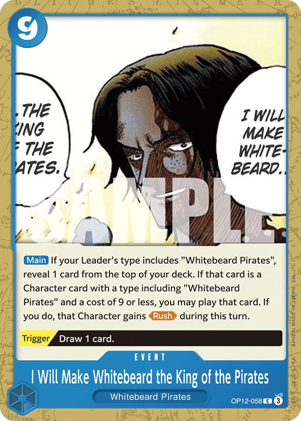 I Will Make Whitebeard the King of the Pirates OP12-058 One Piece TCG