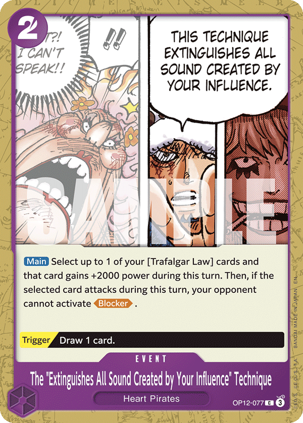 The "Extinguishes All Sound Created by Your Influence" Technique OP12-077 One Piece TCG