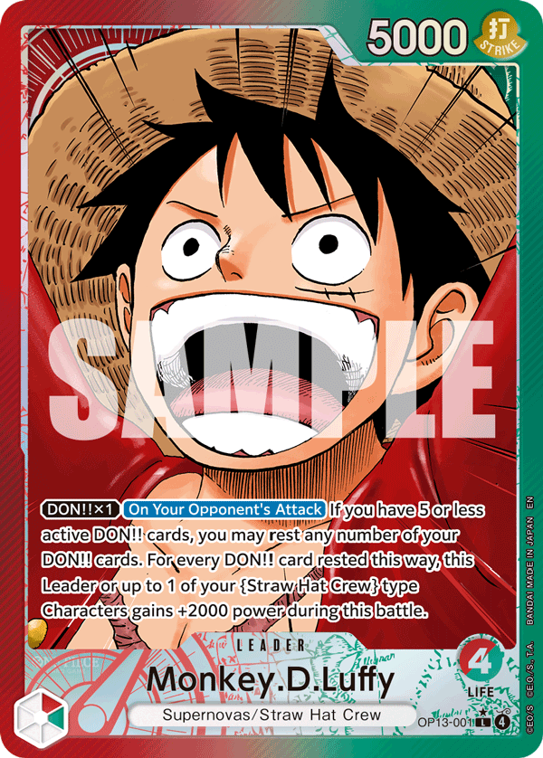 Monkey.D.Luffy (001) (Alternate Art) OP13-001_p1 One Piece TCG