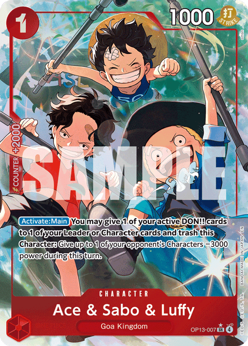 Ace & Sabo & Luffy (Alternate Art) OP13-007_p1 One Piece TCG