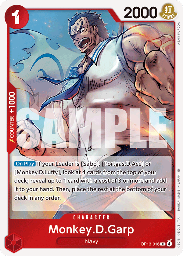Monkey.D.Garp OP13-016 One Piece TCG
