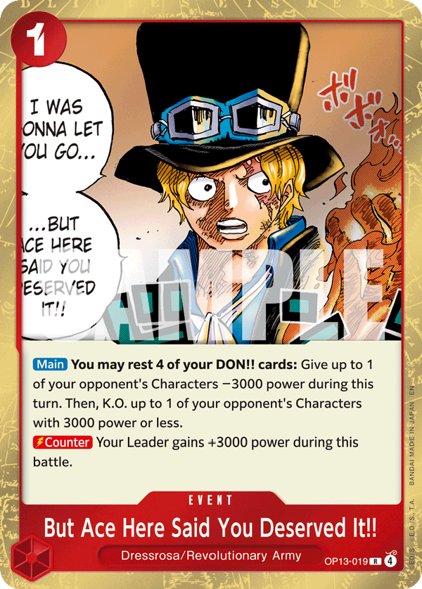 But Ace Here Said You Deserved It!! OP13-019 One Piece TCG