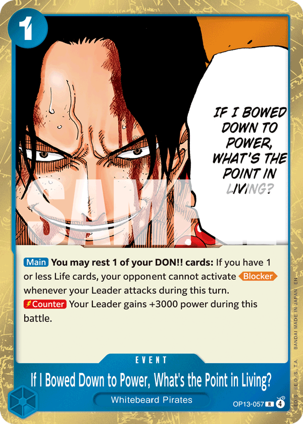If I Bowed Down to Power, What's the Point in Living? OP13-057 One Piece TCG