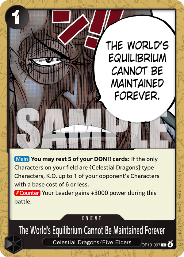 The World's Equilibrium Cannot Be Maintained Forever OP13-097 One Piece TCG