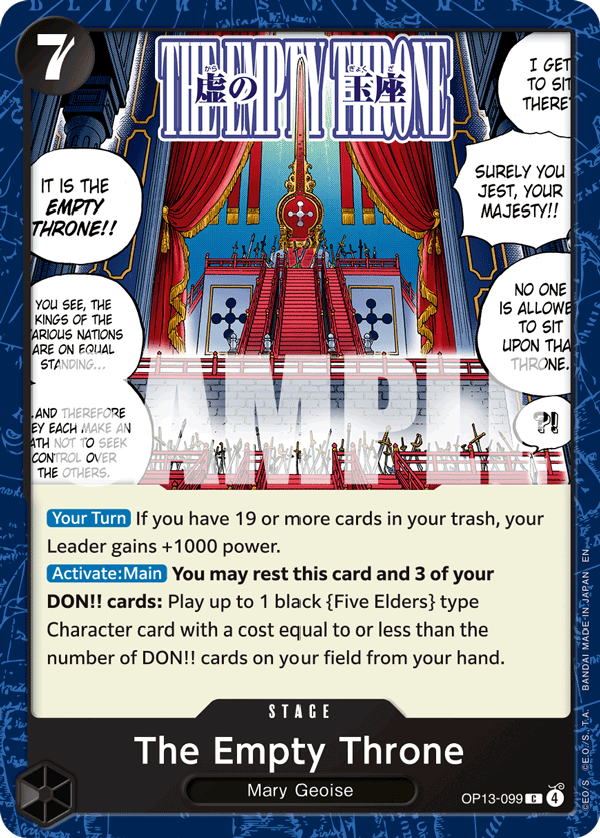The Empty Throne OP13-099 One Piece TCG