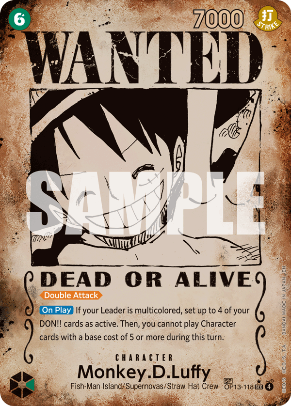 Monkey.D.Luffy (118) (Wanted Poster) OP13-118_p4 One Piece TCG