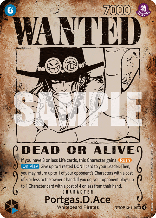Portgas.D.Ace (119) (Wanted Poster) OP13-119_p4 One Piece TCG