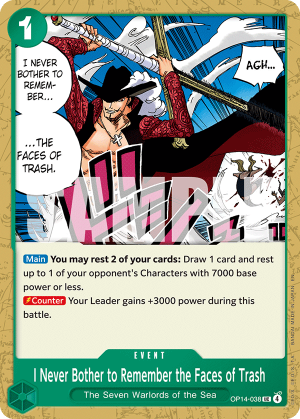 I Never Bother to Remember the Faces of Trash OP14-038 One Piece TCG