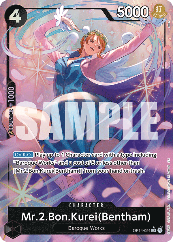 Mr.2.Bon.Kurei (Bentham) (Alternate Art) OP14-091_p1 One Piece TCG