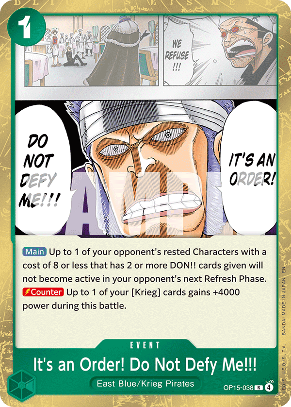 It's an Order! Do Not Defy Me!!! OP15-038 One Piece TCG