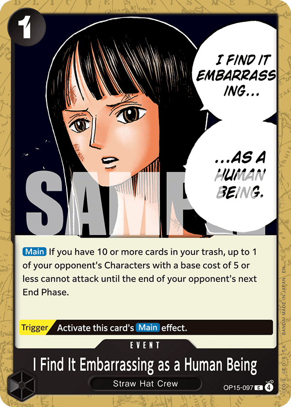 I Find It Embarrassing as a Human Being OP15-097 One Piece TCG
