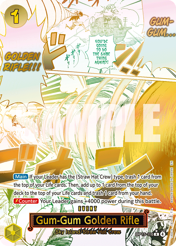Gum-Gum Golden Rifle (Alternate Art) OP15-116_p1 One Piece TCG