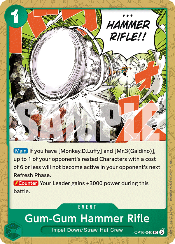 Gum-Gum Hammer Rifle OP16-040 One Piece TCG