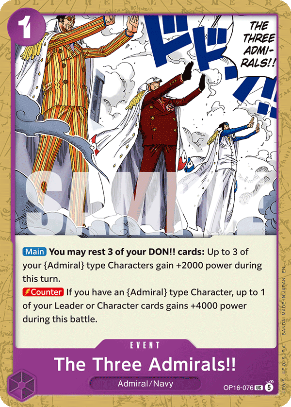 The Three Admirals!! OP16-076 One Piece TCG