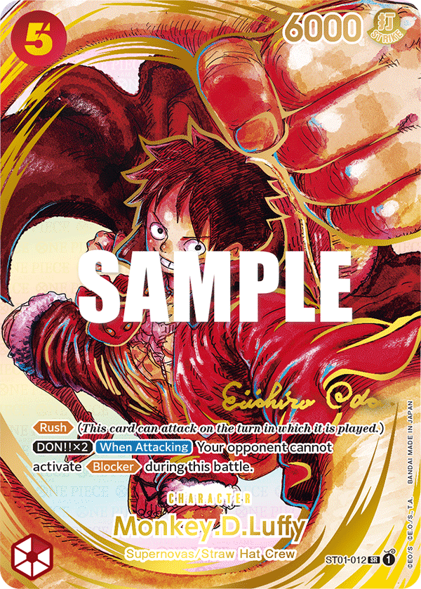 Monkey.D.Luffy (012) (Alternate Art) (Gold-Stamped Signature) ST01-012_p3 One Piece TCG