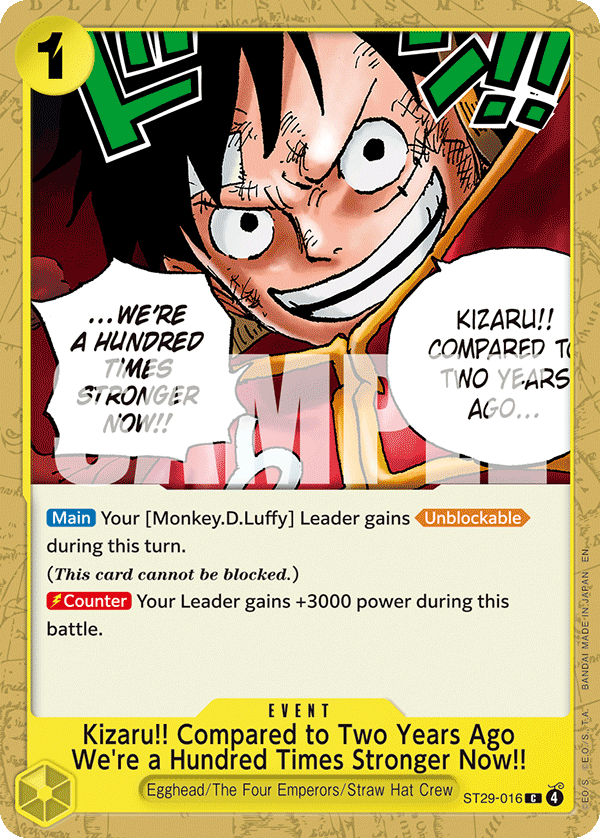 Kizaru!! Compared to Two Years Ago We're a Hundred Times Stronger Now!! ST29-016 One Piece TCG