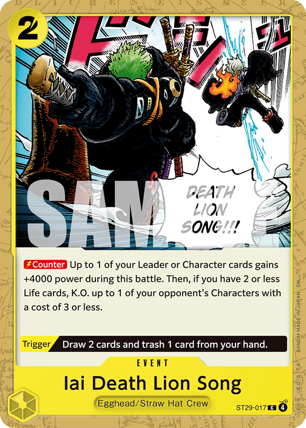 Iai Death Lion Song ST29-017 One Piece TCG