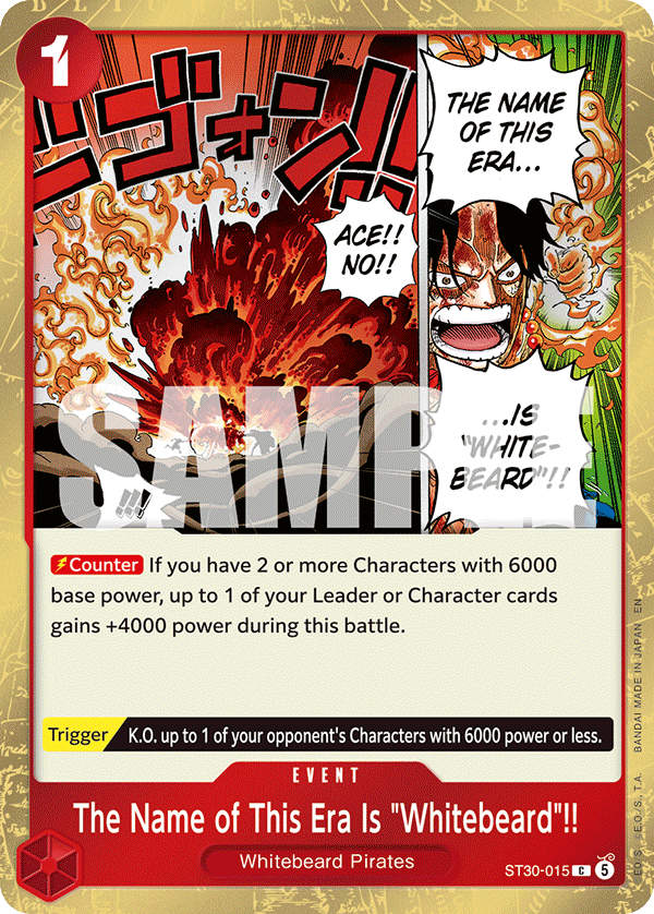 The Name of This Era Is "Whitebeard"!! ST30-015 One Piece TCG