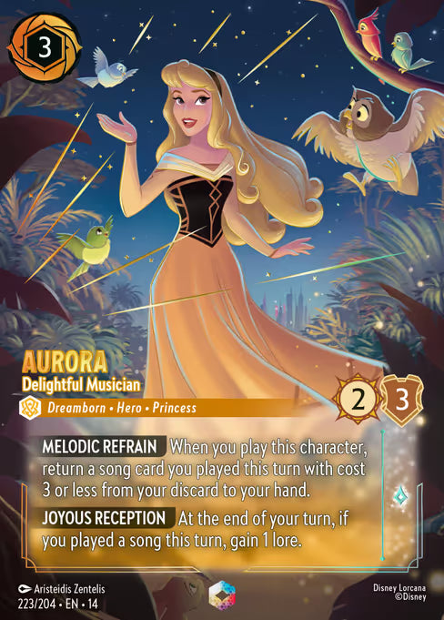 Aurora - Delightful Musician Disney Lorcana card